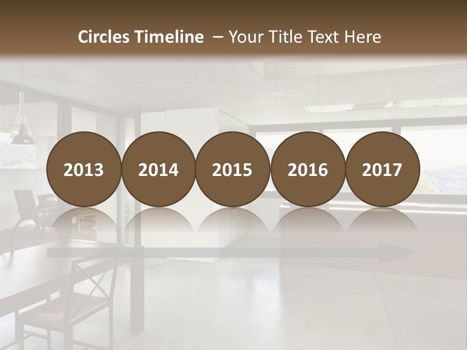 A Large Room With A Table And Chairs In It PowerPoint Template