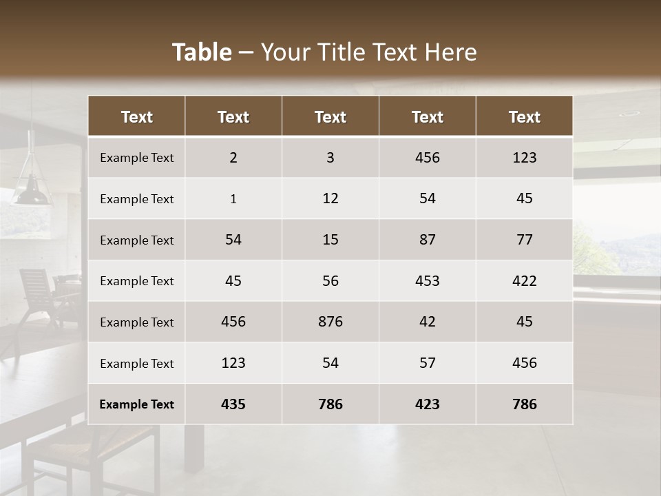 A Large Room With A Table And Chairs In It PowerPoint Template