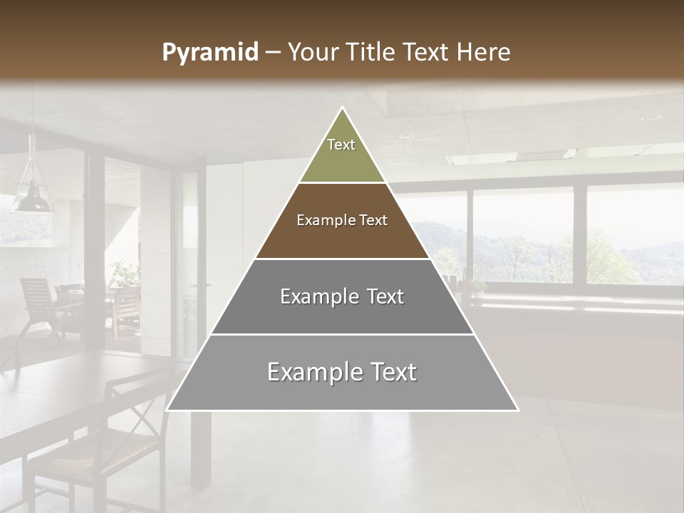 A Large Room With A Table And Chairs In It PowerPoint Template