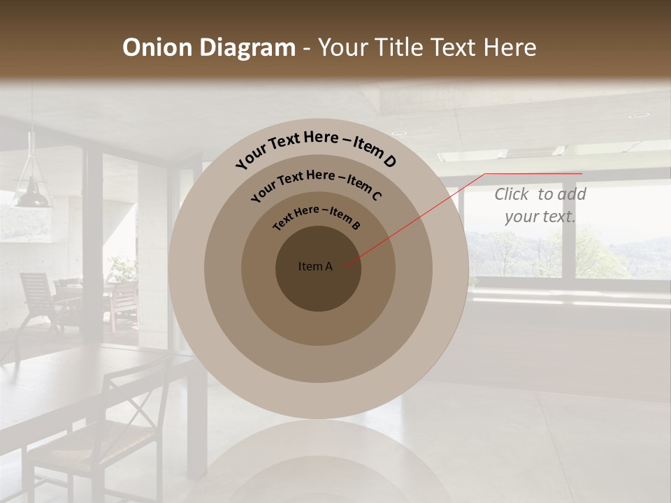A Large Room With A Table And Chairs In It PowerPoint Template