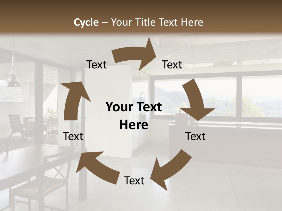 A Large Room With A Table And Chairs In It PowerPoint Template