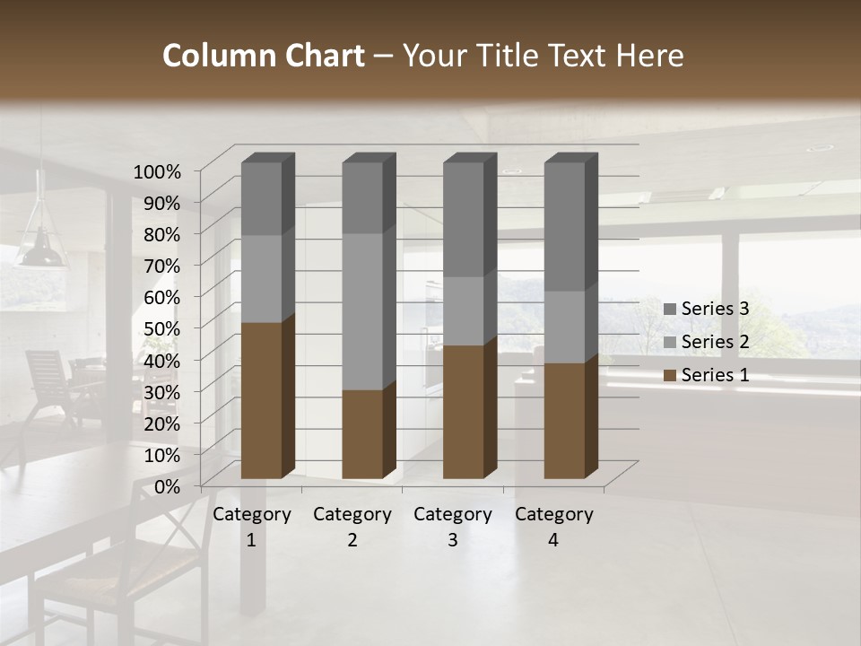 A Large Room With A Table And Chairs In It PowerPoint Template