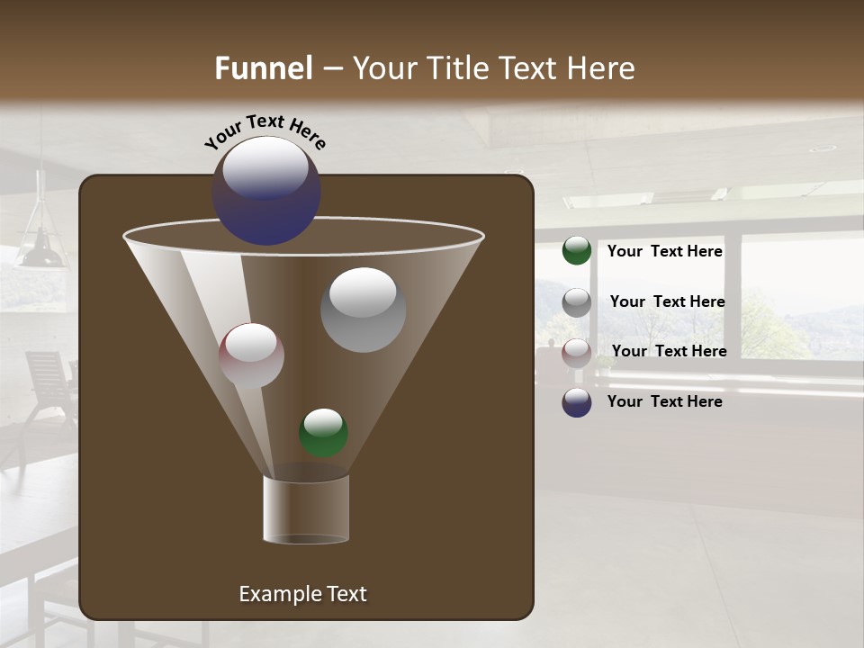 A Large Room With A Table And Chairs In It PowerPoint Template