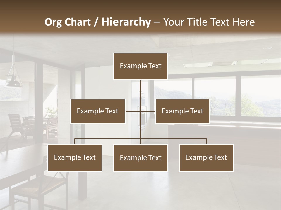 A Large Room With A Table And Chairs In It PowerPoint Template