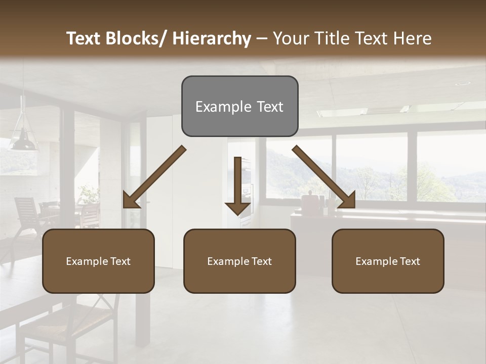 A Large Room With A Table And Chairs In It PowerPoint Template