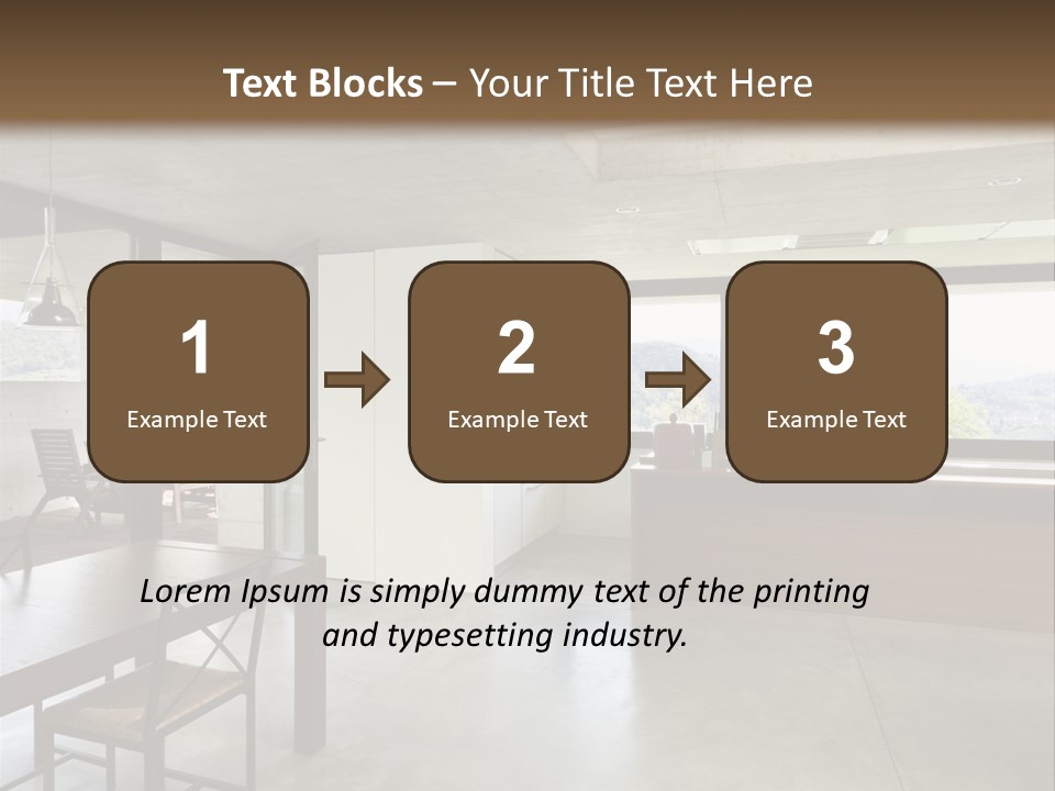 A Large Room With A Table And Chairs In It PowerPoint Template
