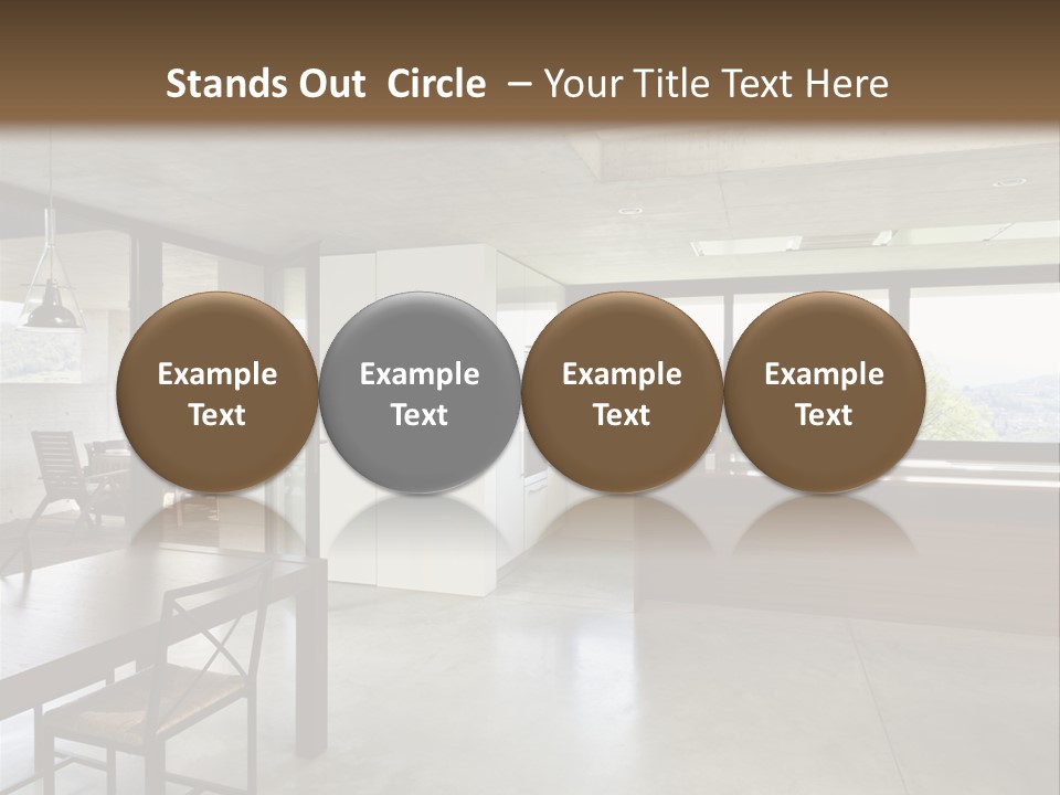 A Large Room With A Table And Chairs In It PowerPoint Template