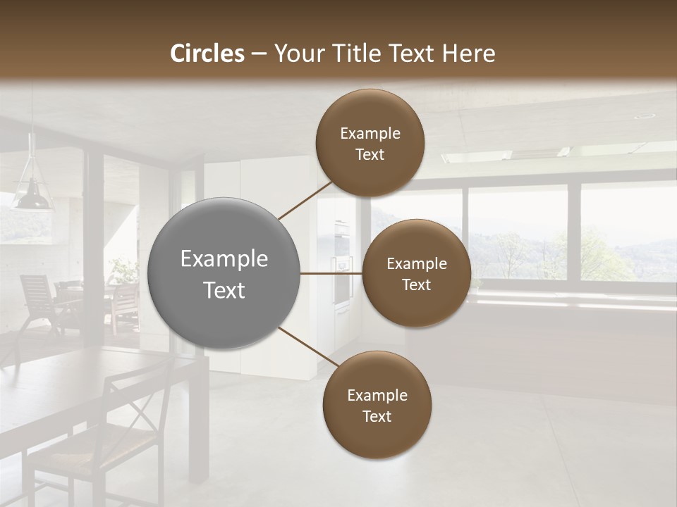 A Large Room With A Table And Chairs In It PowerPoint Template