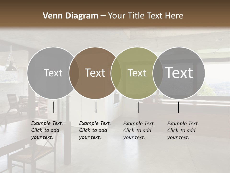 A Large Room With A Table And Chairs In It PowerPoint Template