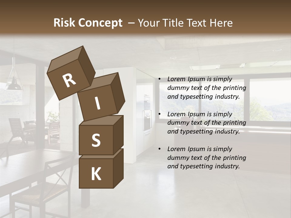 A Large Room With A Table And Chairs In It PowerPoint Template
