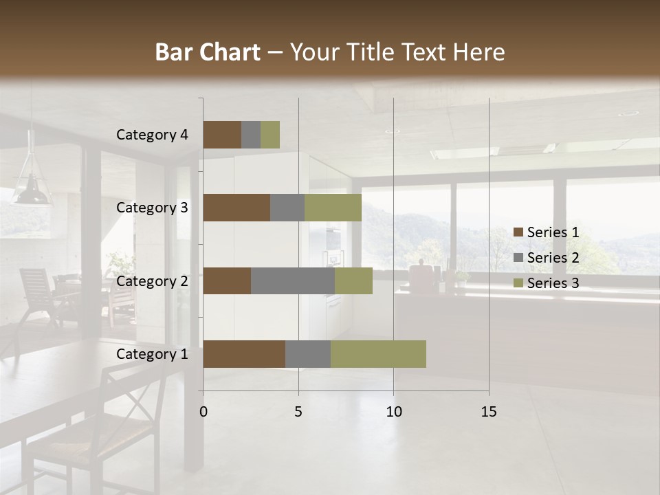 A Large Room With A Table And Chairs In It PowerPoint Template