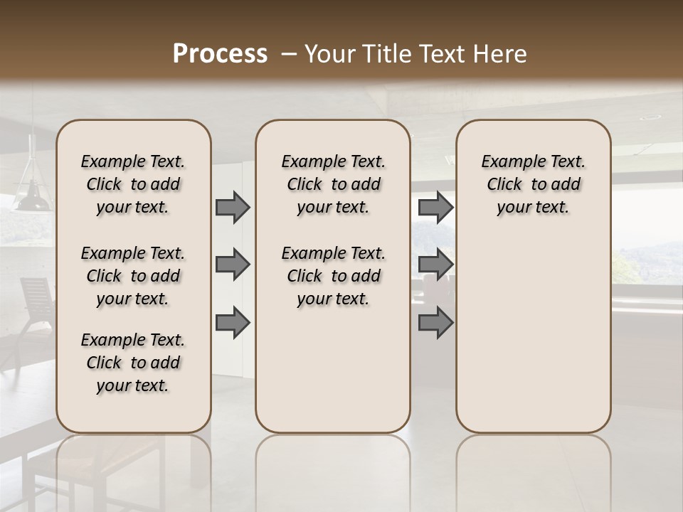 A Large Room With A Table And Chairs In It PowerPoint Template