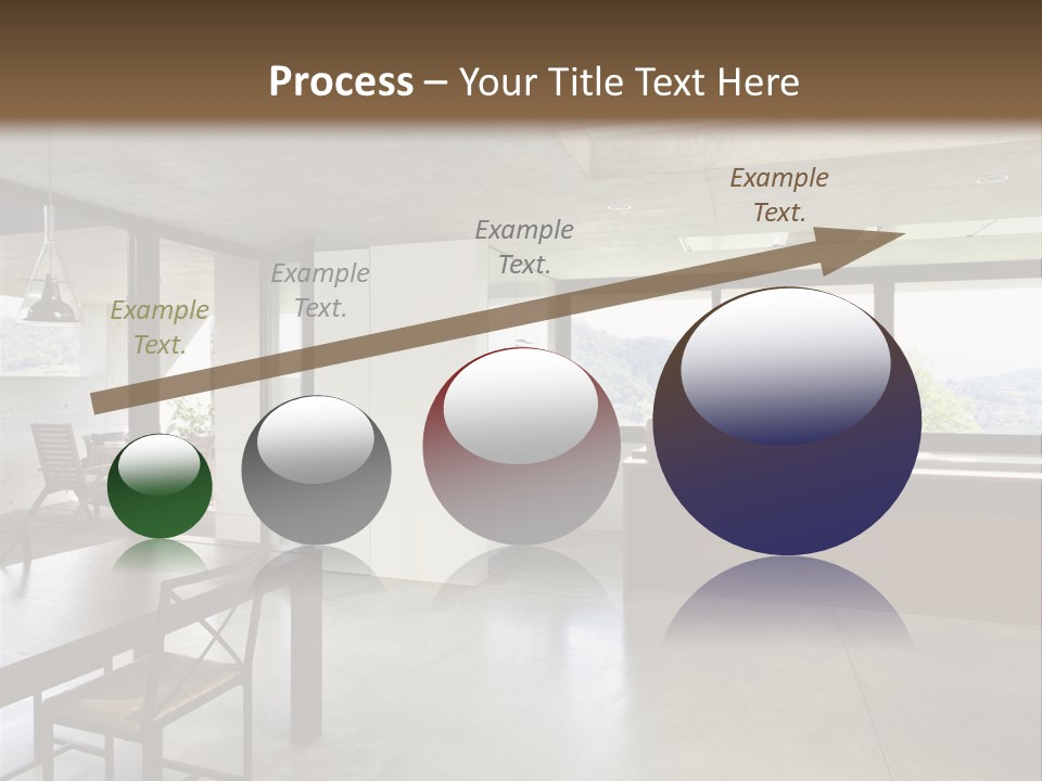 A Large Room With A Table And Chairs In It PowerPoint Template