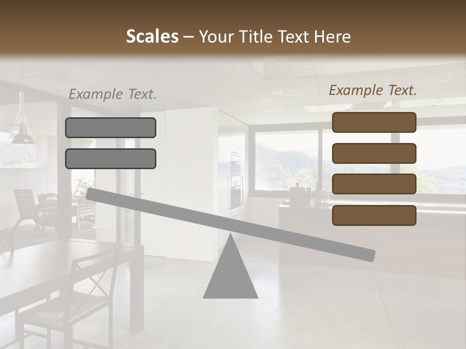 A Large Room With A Table And Chairs In It PowerPoint Template