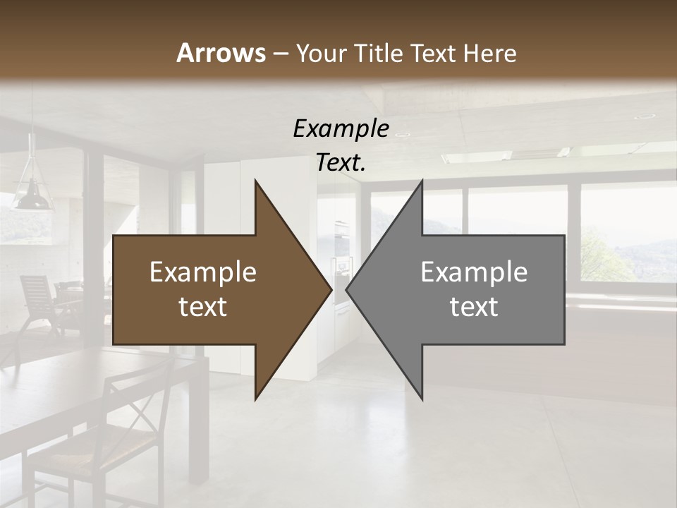 A Large Room With A Table And Chairs In It PowerPoint Template