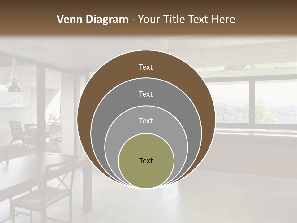A Large Room With A Table And Chairs In It PowerPoint Template