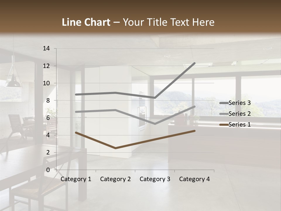 A Large Room With A Table And Chairs In It PowerPoint Template