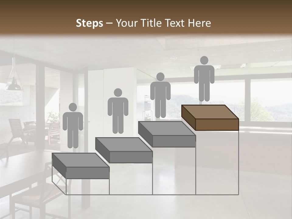 A Large Room With A Table And Chairs In It PowerPoint Template