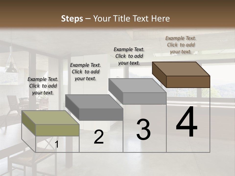 A Large Room With A Table And Chairs In It PowerPoint Template