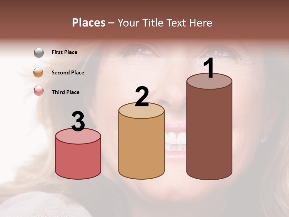 A Woman Smiling With A Smile On Her Face PowerPoint Template