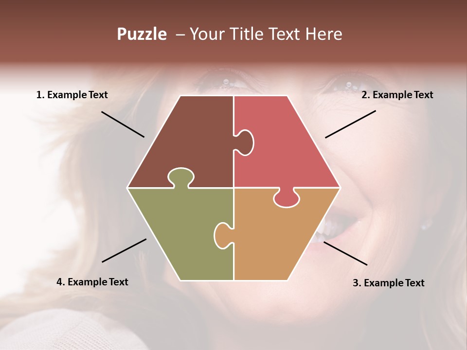 A Woman Smiling With A Smile On Her Face PowerPoint Template