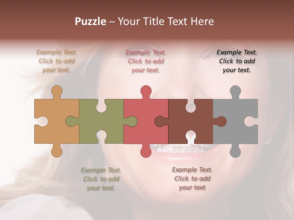 A Woman Smiling With A Smile On Her Face PowerPoint Template