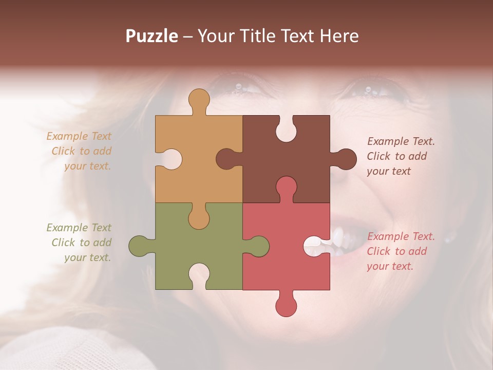 A Woman Smiling With A Smile On Her Face PowerPoint Template