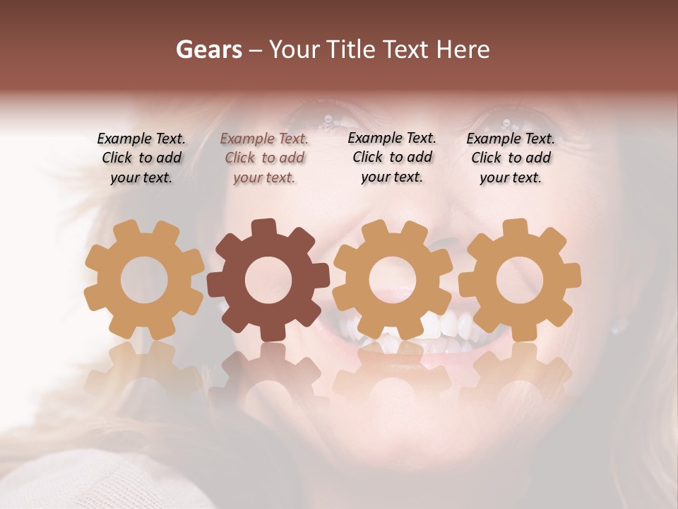 A Woman Smiling With A Smile On Her Face PowerPoint Template