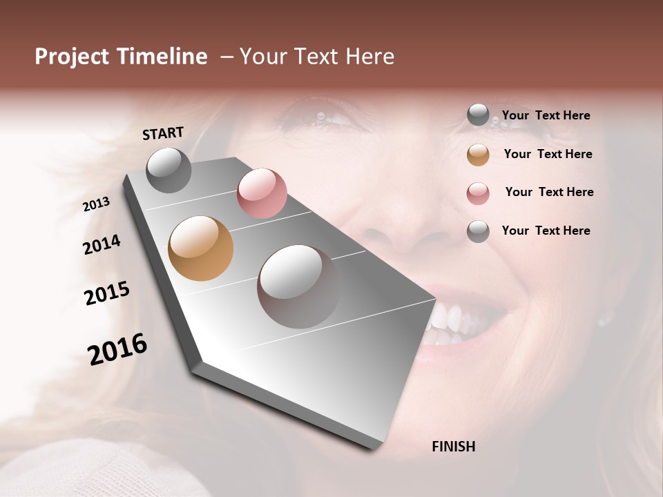 A Woman Smiling With A Smile On Her Face PowerPoint Template