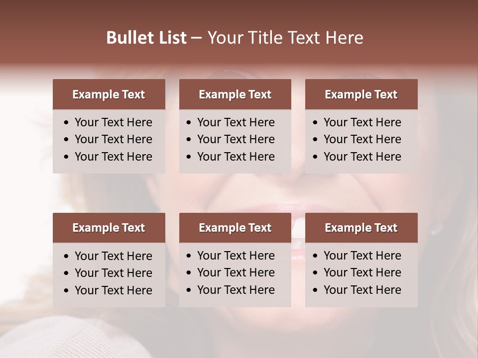 A Woman Smiling With A Smile On Her Face PowerPoint Template