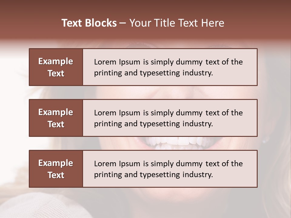 A Woman Smiling With A Smile On Her Face PowerPoint Template