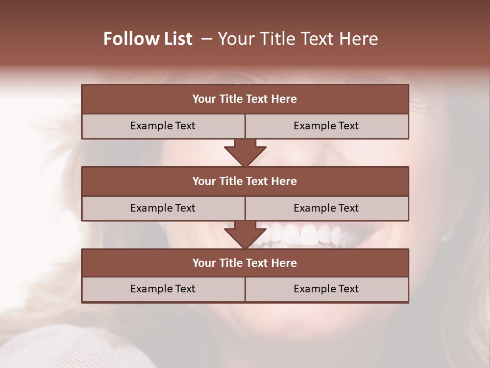 A Woman Smiling With A Smile On Her Face PowerPoint Template