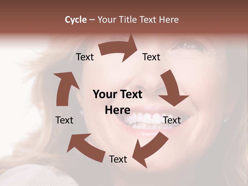 A Woman Smiling With A Smile On Her Face PowerPoint Template