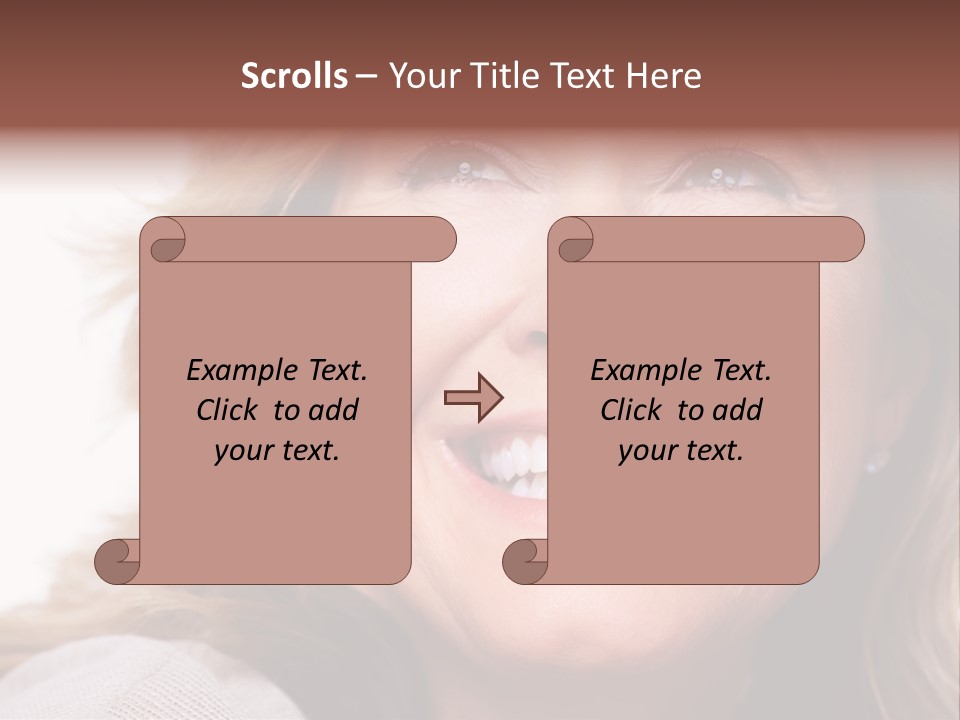 A Woman Smiling With A Smile On Her Face PowerPoint Template