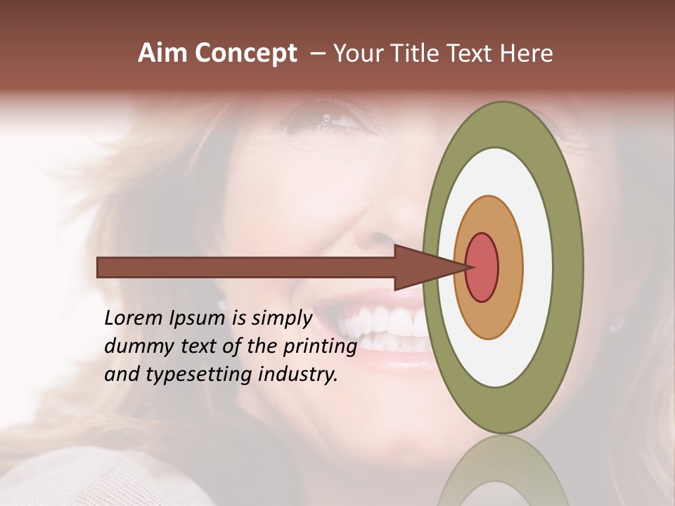 A Woman Smiling With A Smile On Her Face PowerPoint Template