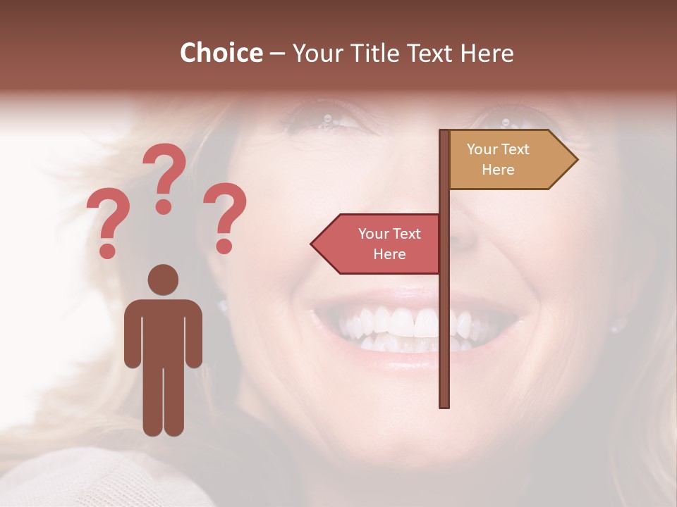 A Woman Smiling With A Smile On Her Face PowerPoint Template