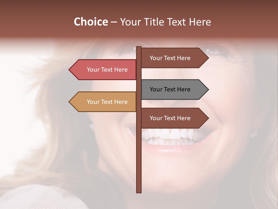 A Woman Smiling With A Smile On Her Face PowerPoint Template