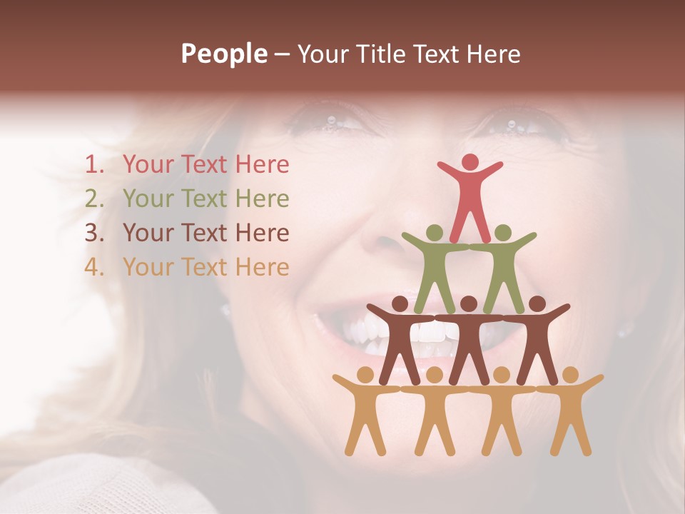 A Woman Smiling With A Smile On Her Face PowerPoint Template