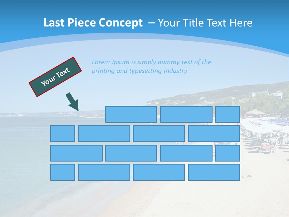 A Blue And White Beach With Boats In The Water PowerPoint Template