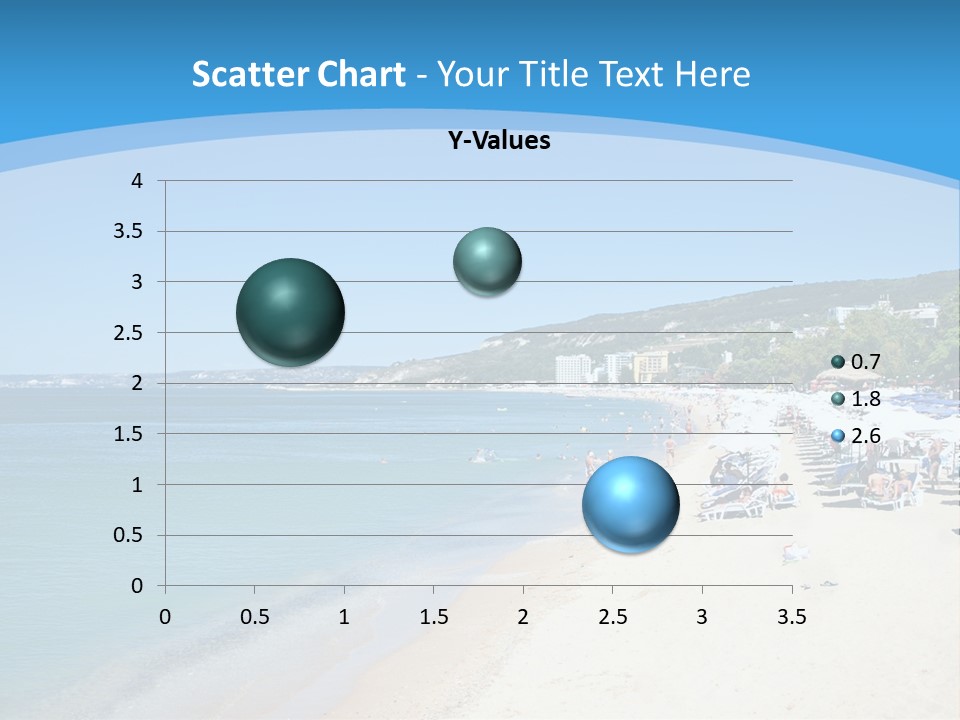 A Blue And White Beach With Boats In The Water PowerPoint Template