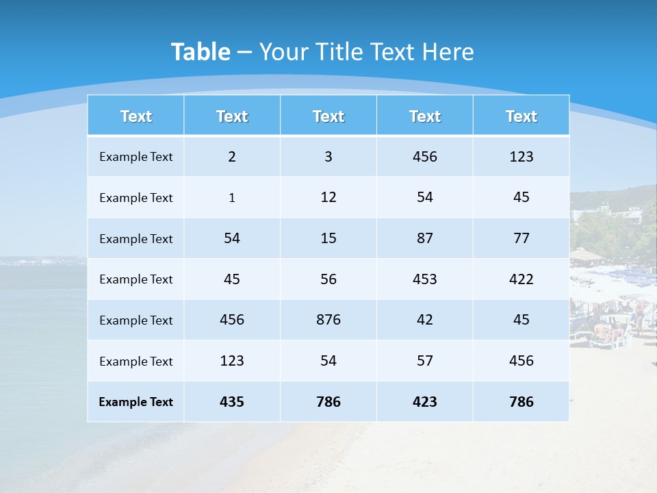 A Blue And White Beach With Boats In The Water PowerPoint Template