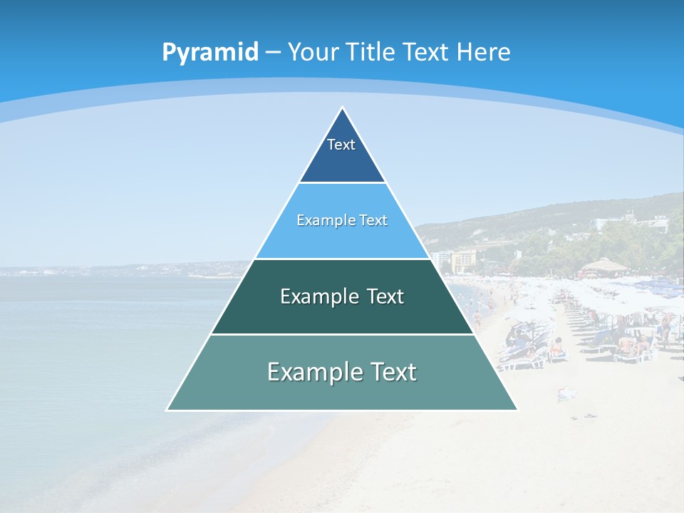 A Blue And White Beach With Boats In The Water PowerPoint Template