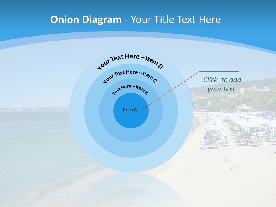 A Blue And White Beach With Boats In The Water PowerPoint Template