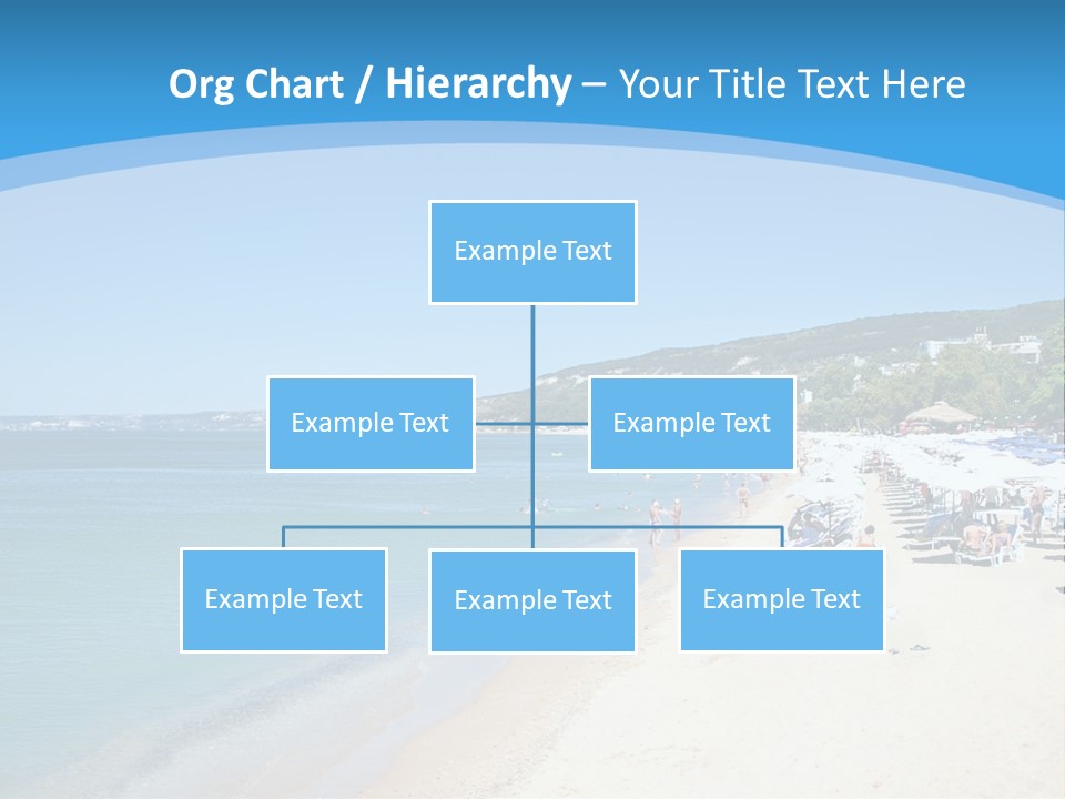 A Blue And White Beach With Boats In The Water PowerPoint Template