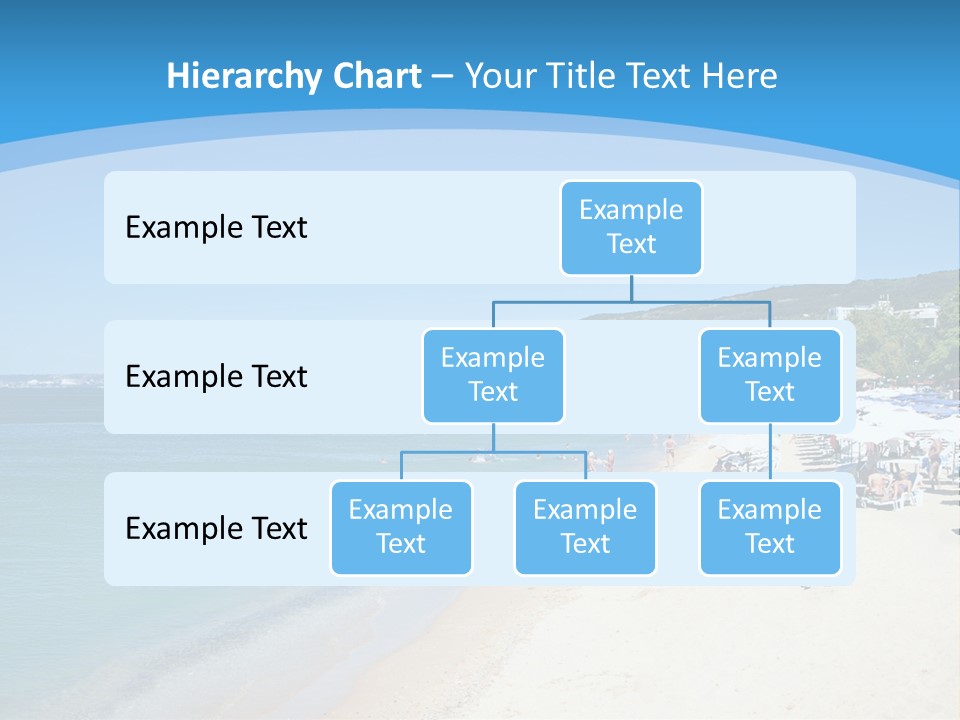 A Blue And White Beach With Boats In The Water PowerPoint Template