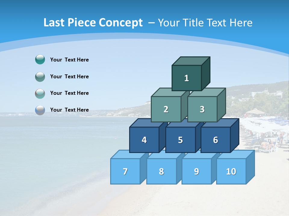 A Blue And White Beach With Boats In The Water PowerPoint Template