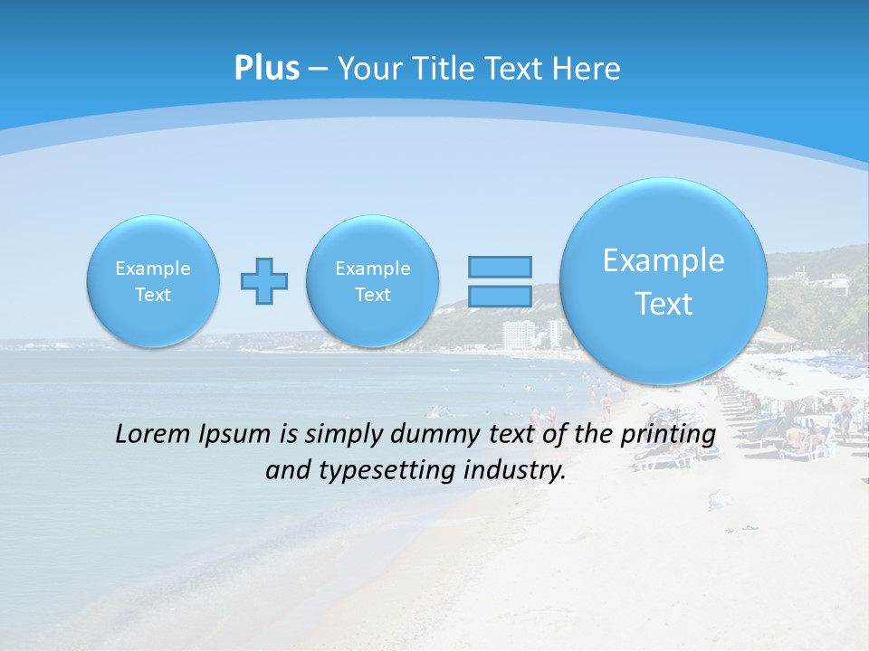 A Blue And White Beach With Boats In The Water PowerPoint Template