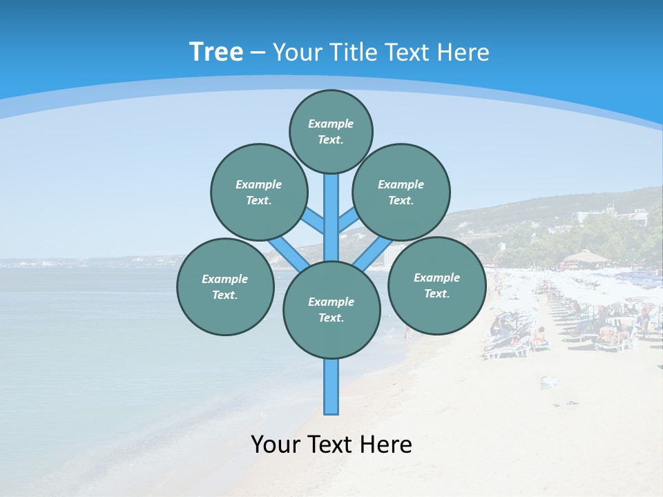 A Blue And White Beach With Boats In The Water PowerPoint Template