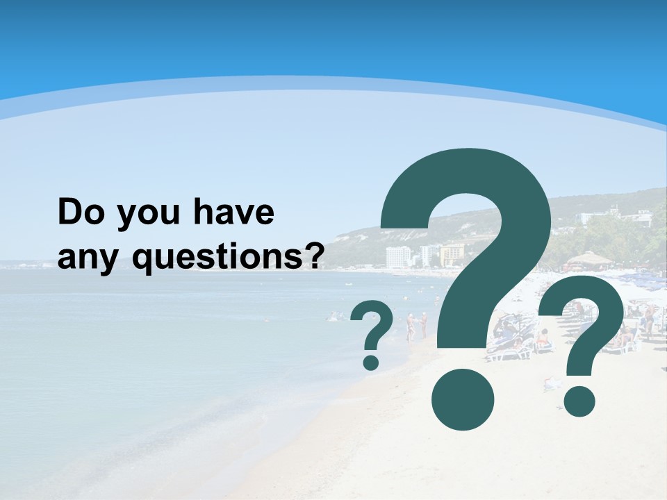 A Blue And White Beach With Boats In The Water PowerPoint Template