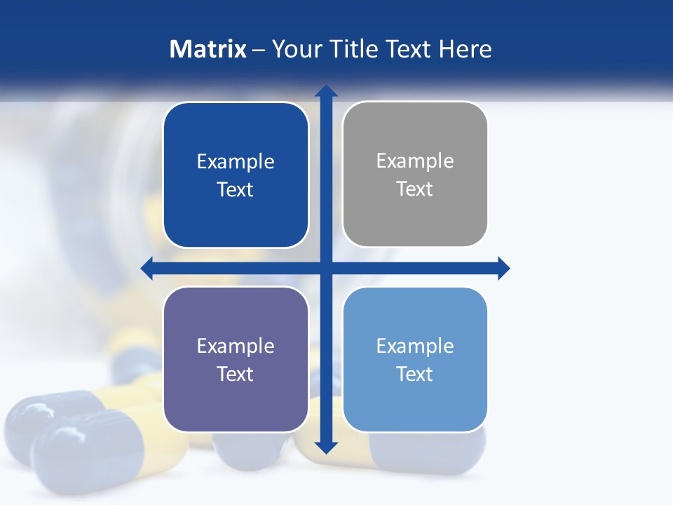 Blue And Yellow Pills Spilling Out Of A Bottle PowerPoint Template